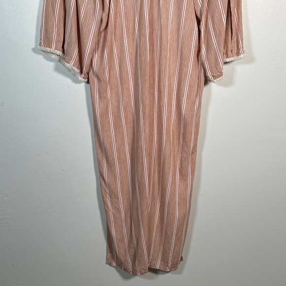 Beachgold Anthropologie Boho Cover Up Midi Dress S Lace Up Tassel - Picture 11 of 14